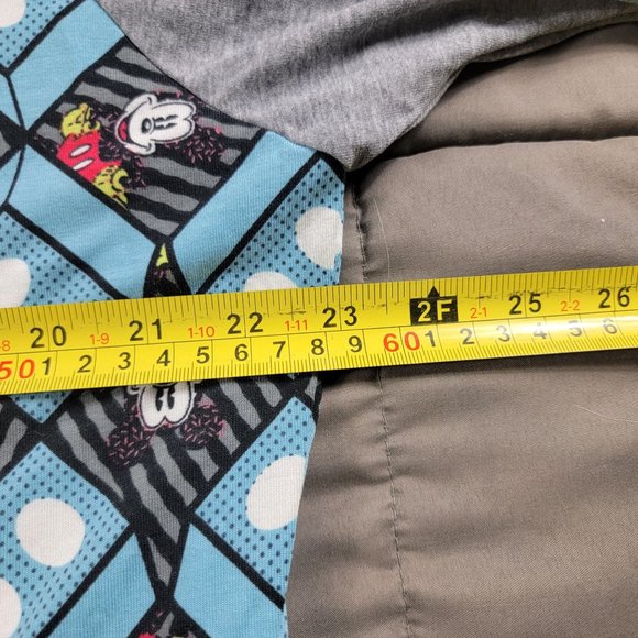 LulaRoe Randy Disney Womens 3XL Gray Blue Shirt Top 3/4 Sleeve All Ove Print - Picture 8 of 10